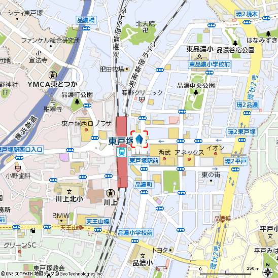東戸塚駅前住宅ローンセンター付近の地図